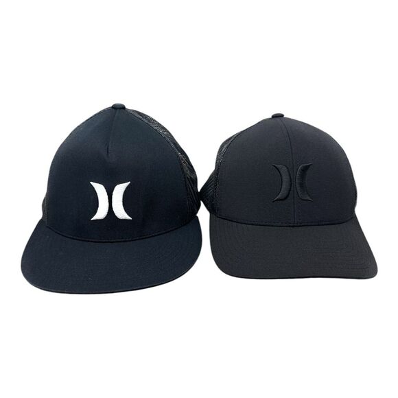 Hurley Snapback Trucker Hat Yupoong Classics Back White Adult One Size Set of‎ 2 - Picture 1 of 5